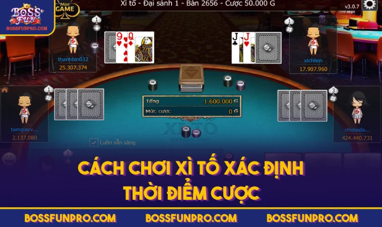 Cách Chơi Xì Tố Hiệu Quả Dành Cho Người Mới Tại BOSSFUN 308 Cách chơi Xì Tố xác định thời điểm cược
