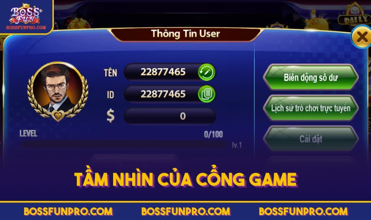 Giới Thiệu BOSSFUN - Các Giá Trị Cốt Lõi Xây Dựng Thành Công 37 Tầm nhìn của cổng game