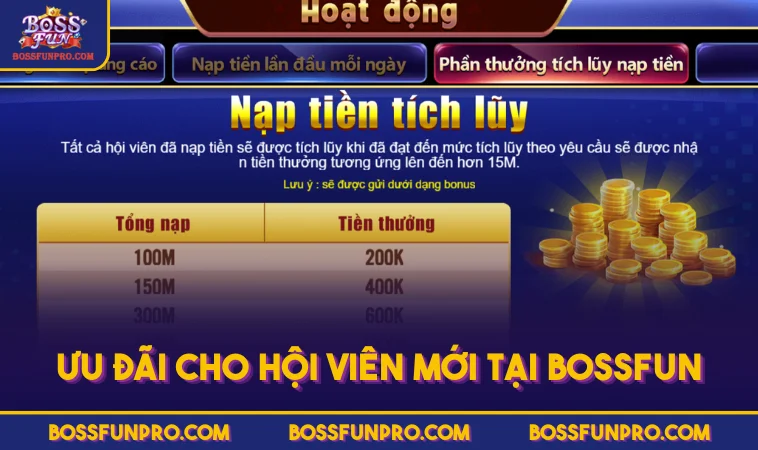 Khuyến Mãi BOSSFUN Và Lưu Ý Quan Trọng Khi Tham Gia 264 Ưu đãi cho hội viên mới tại BOSSFUN
